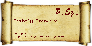 Pethely Szendike névjegykártya